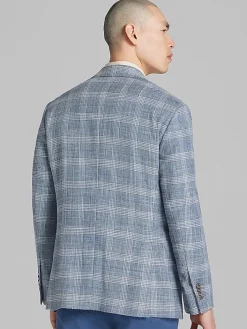 Sport Coats|Sport Coats-Joseph Abboud Modern Fit Plaid Sport Coat Light Blue Plaid