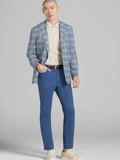 Sport Coats|Sport Coats-Joseph Abboud Modern Fit Plaid Sport Coat Light Blue Plaid