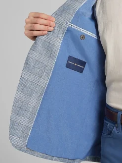 Sport Coats|Sport Coats-Joseph Abboud Modern Fit Plaid Sport Coat Light Blue Plaid