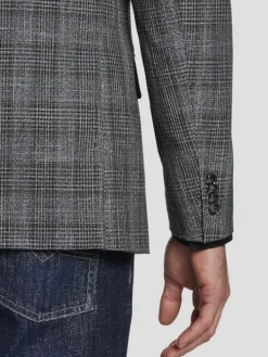 Sport Coats|Sport Coats-Tommy Hilfiger Modern Fit Plaid Sport Coat Gray Plaid