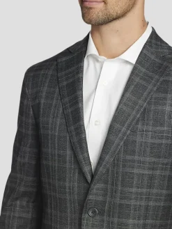 Sport Coats|Sport Coats-Awearness Kenneth Cole Modern Fit Plaid Sport Coat Grey/Plum Plaid