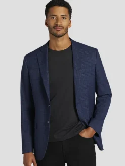 Sport Coats|Sport Coats-Awearness Kenneth Cole Modern Fit Plaid Sport Coat Blue Plaid
