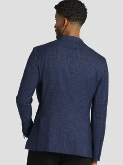 Sport Coats|Sport Coats-Awearness Kenneth Cole Modern Fit Plaid Sport Coat Blue Plaid