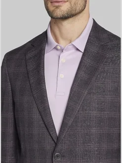 Sport Coats|Sport Coats-Awearness Kenneth Cole Modern Fit Plaid Sport Coat Grey/Plum Plaid