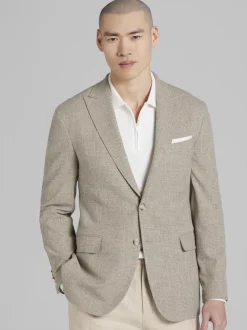 Sport Coats|Sport Coats-JOE Joseph Abboud Modern Fit Plaid Sport Coat Tan Plaid