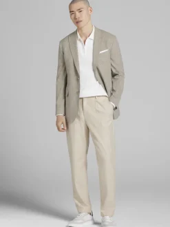 Sport Coats|Sport Coats-JOE Joseph Abboud Modern Fit Plaid Sport Coat Tan Plaid