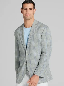 Sport Coats|Sport Coats-JOE Joseph Abboud Modern Fit Plaid Sport Coat Sage Plaid