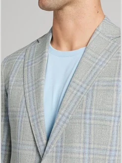 Sport Coats|Sport Coats-JOE Joseph Abboud Modern Fit Plaid Sport Coat Sage Plaid