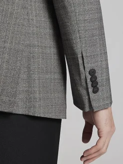 Sport Coats|Sport Coats-Awearness Kenneth Cole Modern Fit Plaid Sport Coat Taupe Plaid