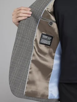 Sport Coats|Sport Coats-Awearness Kenneth Cole Modern Fit Plaid Sport Coat Taupe Plaid