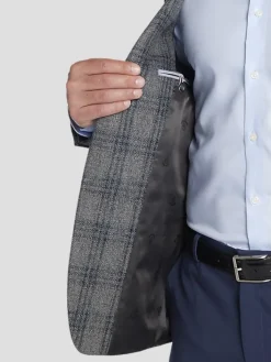 Sport Coats|Sport Coats-Tommy Hilfiger Modern Fit Plaid Sport Coat Gray Plaid