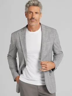 Big & Tall Sport Coats|Casual Shop-Awearness Kenneth Cole Modern Fit Plaid Sport Coat Light Blue Plaid