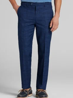 2-piece Suits|Big & Tall Suits-Wilke-Rodriguez Modern Fit Plaid Suit Navy Plaid