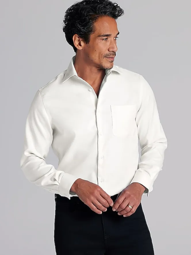 White Dress Shirts|Dress Shirts-Pronto Uomo Modern Fit Queens Oxford Dress Shirt Black