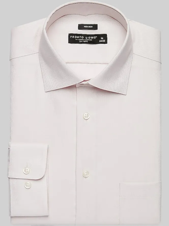 White Dress Shirts|Dress Shirts-Pronto Uomo Modern Fit Queens Oxford Dress Shirt Black