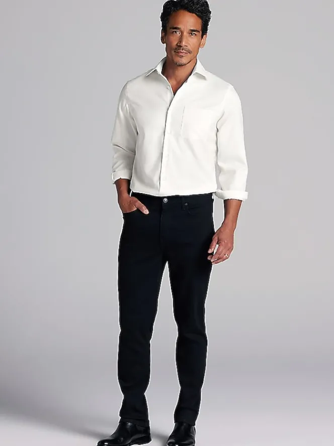White Dress Shirts|Dress Shirts-Pronto Uomo Modern Fit Queens Oxford Dress Shirt Black