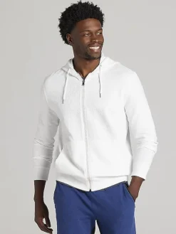 Sweaters|Pullovers & Layers-Joseph Abboud Modern Fit Seersucker Full Zip Hoodie Navy