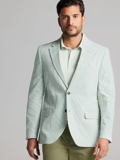 Sport Coats|Sport Coats-Nautica Modern Fit Seersucker Sport Coat Green Seersucker