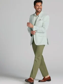 Sport Coats|Sport Coats-Nautica Modern Fit Seersucker Sport Coat Green Seersucker