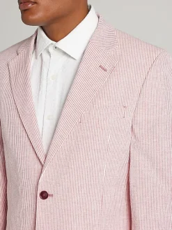 Sport Coats|Sport Coats-Nautica Modern Fit Seersucker Sport Coat Red Seersucker