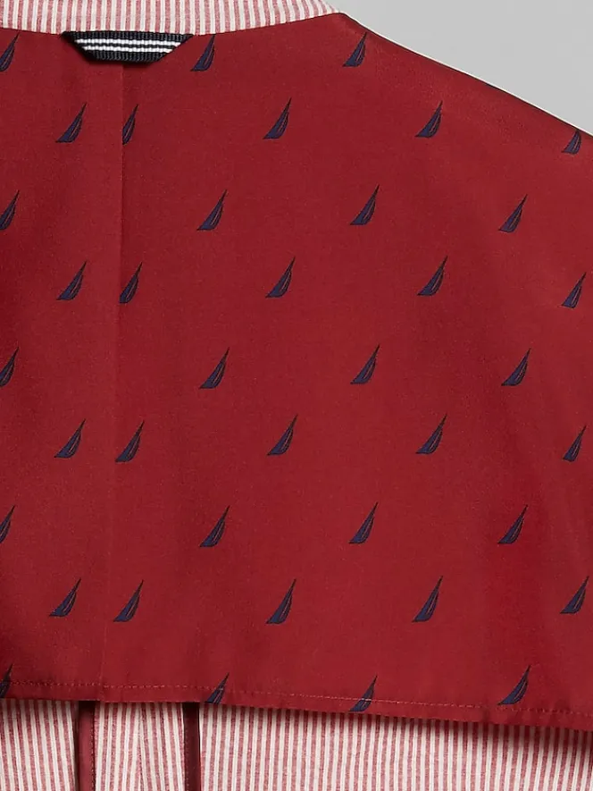 Sport Coats|Sport Coats-Nautica Modern Fit Seersucker Sport Coat Red Seersucker