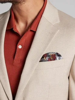 3-piece Suits|Suit Separates-Pronto Uomo Modern Fit Sharkskin Suit Jacket Tan Sharkskin