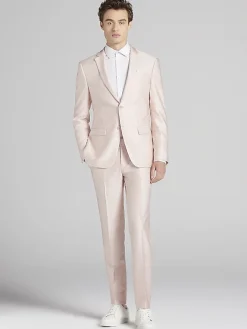 Suit Separates|3-piece Suits-Egara Modern Fit Shiny Suit Jacket Blush Shiny