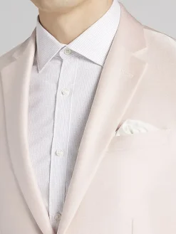 Suit Separates|3-piece Suits-Egara Modern Fit Shiny Suit Jacket Blush Shiny