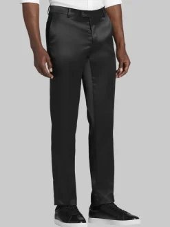 Dress Pants|3-piece Suits-Egara Modern Fit Shiny Suit Pants Black Shiny