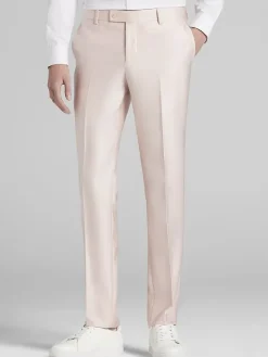 Dress Pants|3-piece Suits-Egara Modern Fit Shiny Suit Pants Blush Shiny