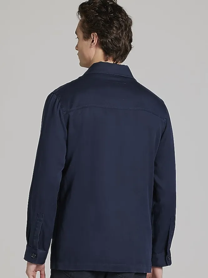 Outerwear-Joseph Abboud Modern Fit Shirt Jacket Navy