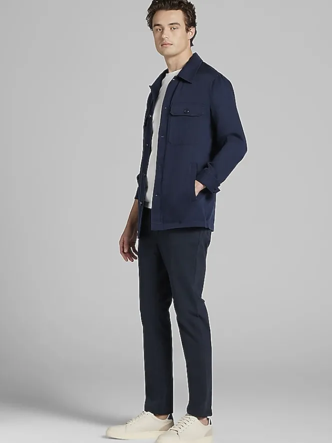 Outerwear-Joseph Abboud Modern Fit Shirt Jacket Navy