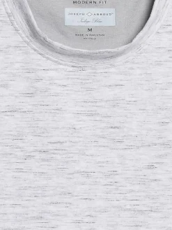 T-shirts-Joseph Abboud Modern Fit Space Dye Crewneck Tee Light Grey