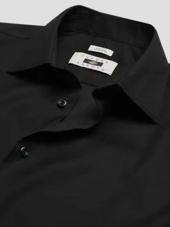 Solid Dress Shirts|Designer Dress Shirts-Joseph Abboud Modern Fit Spread Collar Dress Shirt Black Solid