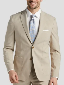 3-piece Suits|Suit Separates-Michael Kors Modern Fit Suit Jacket Tan Solid