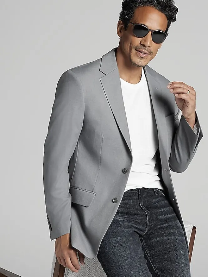 3-piece Suits|Suit Separates-Pronto Uomo Modern Fit Suit Jacket Black Solid