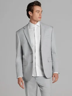 3-piece Suits|Suit Separates-Pronto Uomo Modern Fit Suit Jacket Lt Gray Sharkskin