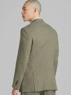 3-piece Suits|Suit Separates-Joseph Abboud Modern Fit Suit Linen Blend Jacket Olive