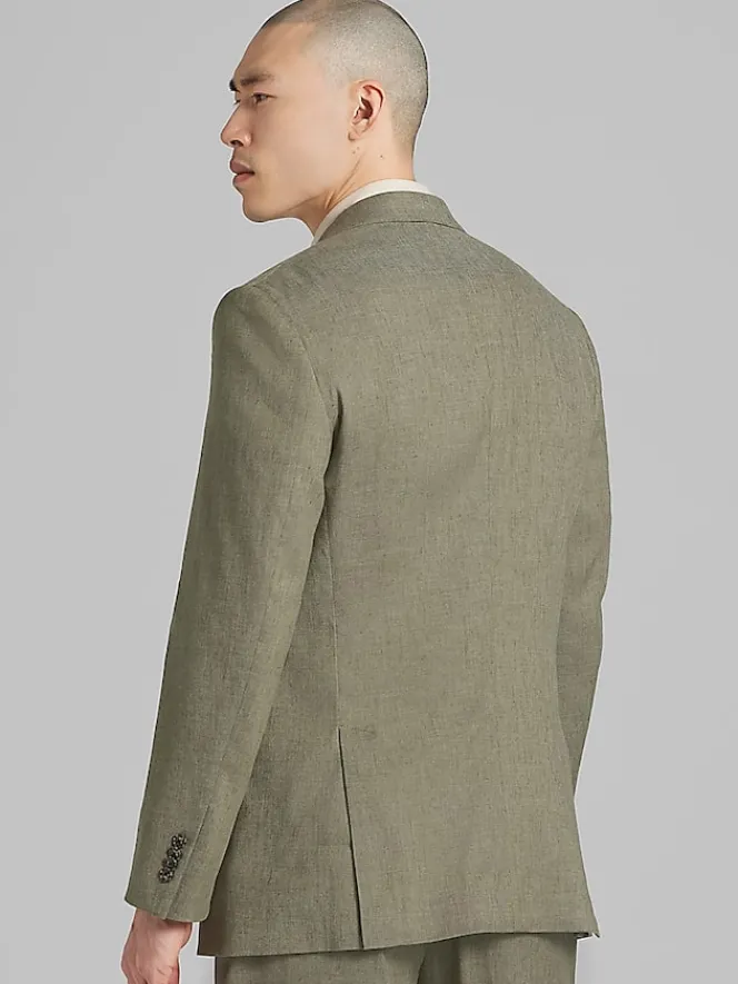 3-piece Suits|Suit Separates-Joseph Abboud Modern Fit Suit Linen Blend Jacket Olive