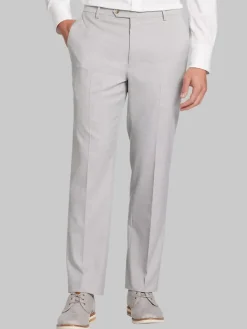 Big & Tall Pants|Big & Tall Suits-Pronto Uomo Modern Fit Suit Pants Lt Gray Sharkskin