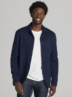 Sport Coats|Sport Coats-Joseph Abboud Modern Fit Textured Knit Chore Jacket Navy