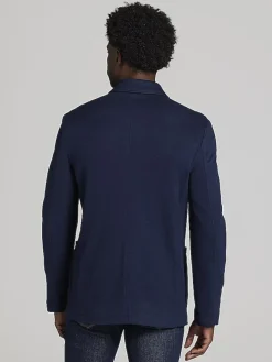 Sport Coats|Sport Coats-Joseph Abboud Modern Fit Textured Knit Chore Jacket Navy