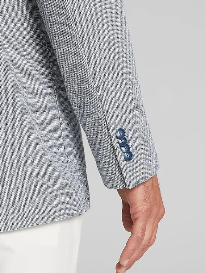 Sport Coats|Sport Coats-Joseph Abboud Modern Fit Tic Knit Sport Coat Blue Tic