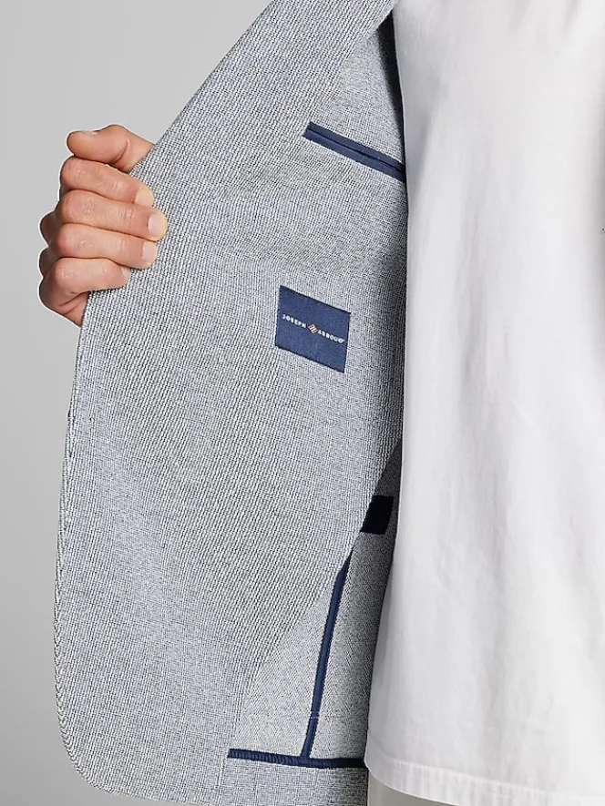 Sport Coats|Sport Coats-Joseph Abboud Modern Fit Tic Knit Sport Coat Blue Tic
