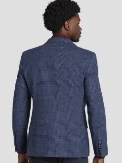 Sport Coats|Sport Coats-Nautica Modern Fit Tweed Plaid Sport Coat Blue Plaid