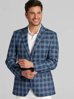 Sport Coats|Sport Coats-Nautica Modern Fit Tweed Sport Coat Gray Plaid