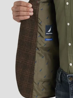 Sport Coats|Sport Coats-Nautica Modern Fit Tweed Sport Coat Olive Burg