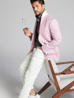 Sport Coats|Sport Coats-Pronto Uomo Modern Fit Twill Sport Coat Blue Twill