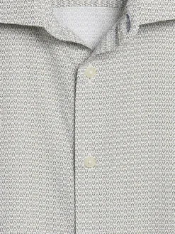 Button Up Shirts-Joseph Abboud Modern Fit Wave Camp Shirt Green