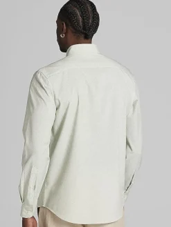 Button Up Shirts|Long Sleeve Button Up Shirts-Pronto Uomo Modern Fit 4-Way Stretch Mini Circles Button Up Shirt Green